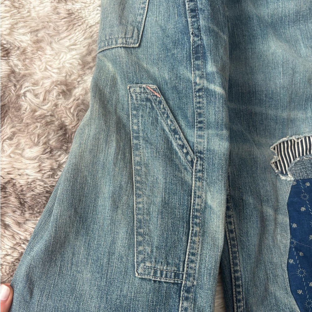 Ralph Lauren Double RL RRL Blue Patchwork Overalls - Picture 3 of 8